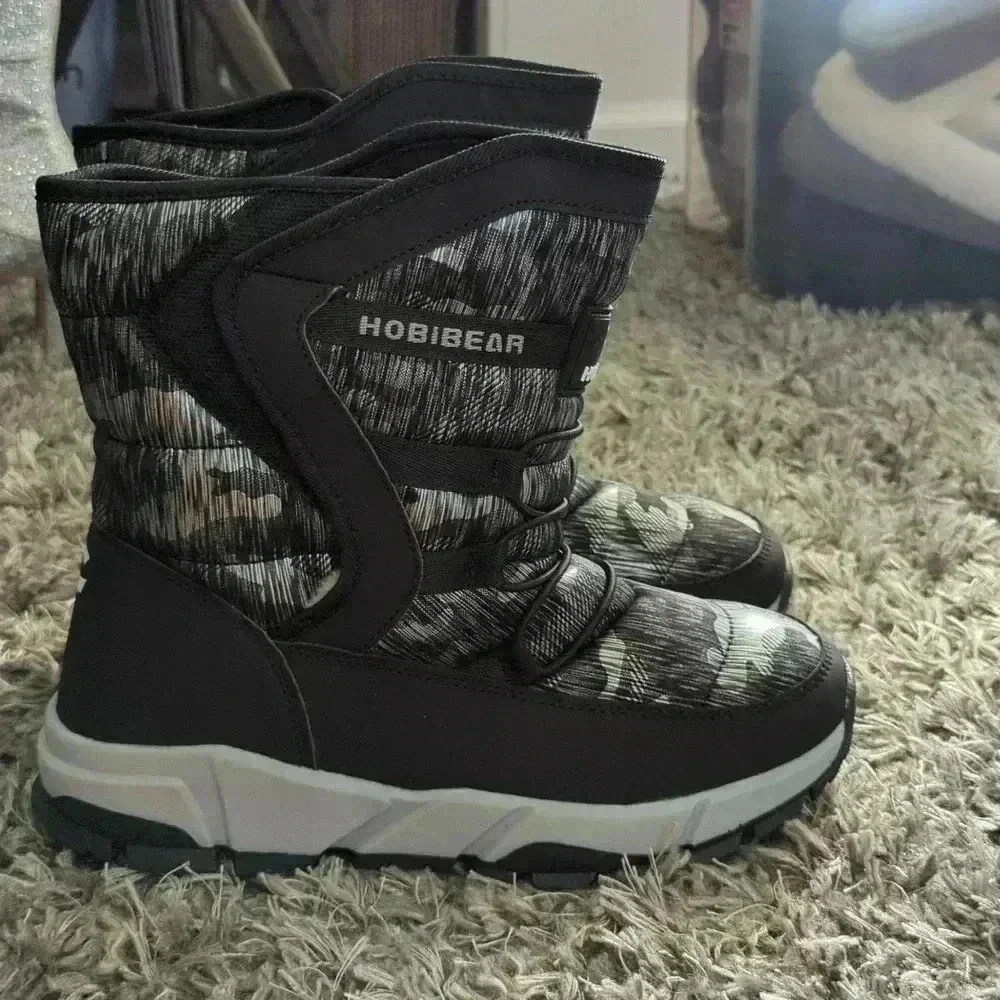 Hobibear Winter Snow Boots Waterproof Outdoor Warm Faux Fur Lined Shoes